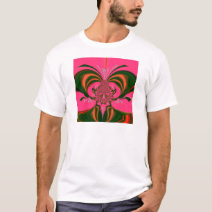 Camiseta Verde-Ouro Vermelho Rosa-Quente