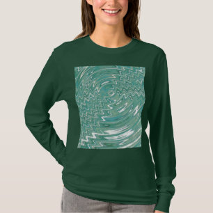 Camiseta verde-paladar longo-guisado-psíquico femi