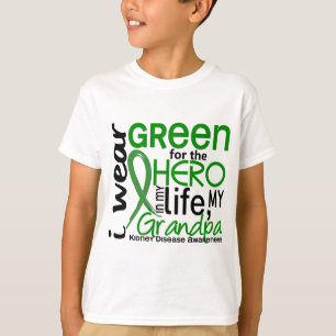 Camiseta Verde para a doença renal do vovô do herói 2