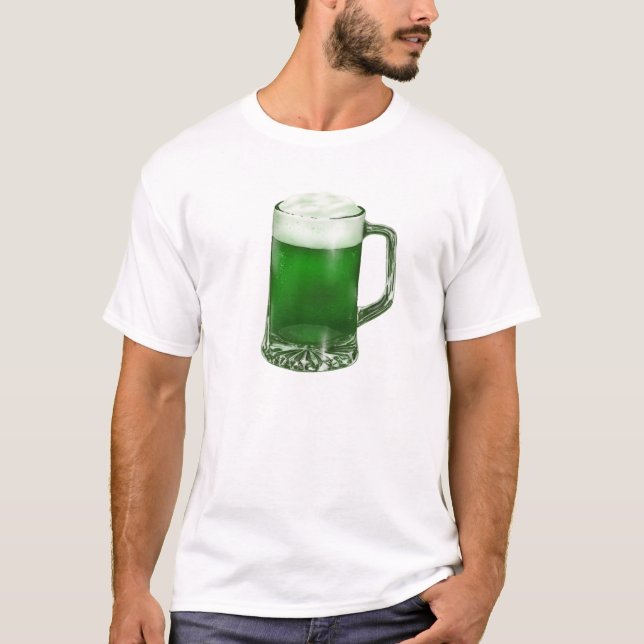 Camiseta verde para caneca de cerveja (Frente)