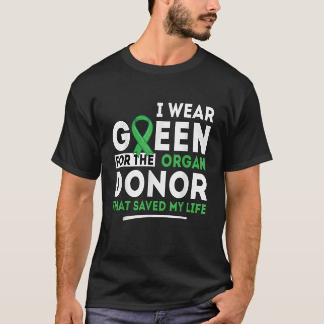 Camiseta Verde Para O Doador De Órgãos Transplantar Rim Fíg (Frente)