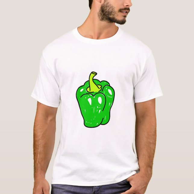 Camiseta verde-pimenta (Frente)