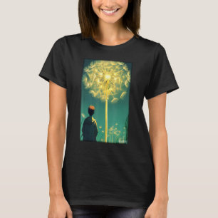 Camiseta Verde-Primavera de-Prévia da Flor do Cesto Dandeli