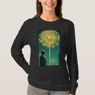 Camiseta Verde-Primavera de-Prévia da Flor do Cesto Dandeli