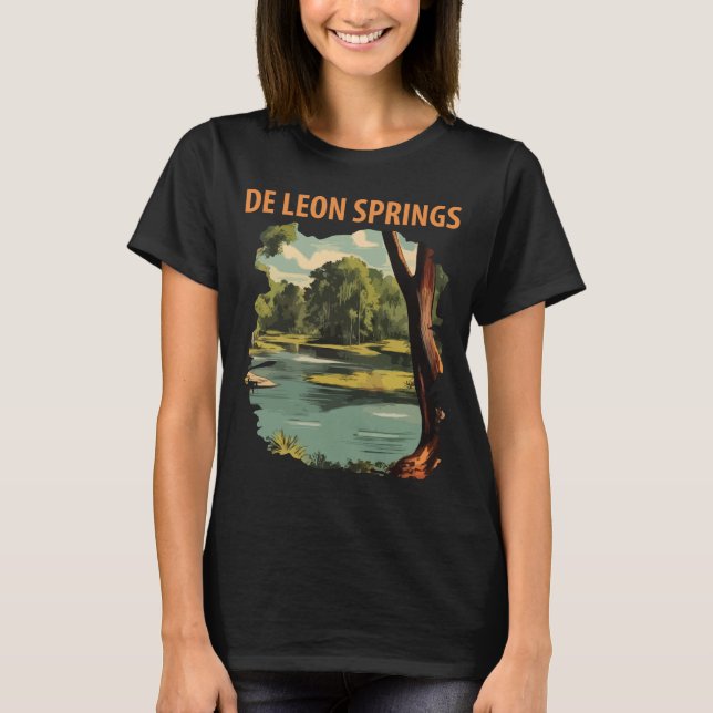 Camiseta Verde Rio da Floresta de De Leon Springs  (Frente)