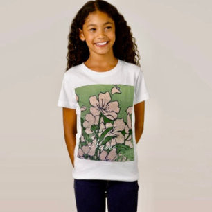 Camiseta Verde-Rosa-Flor