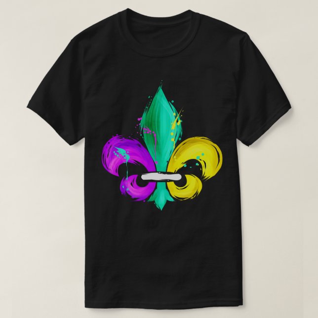 Camiseta Verde roxo e Fleur de Lis Ouro (Frente do Design)