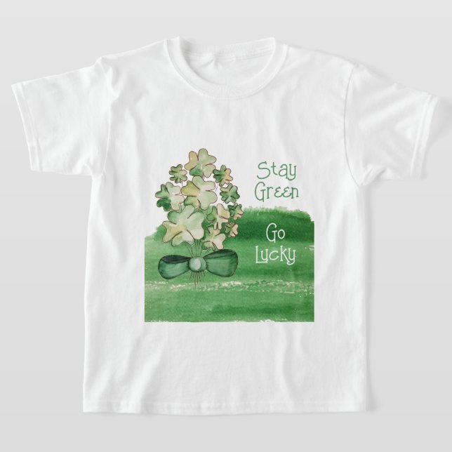 Camiseta Verde Shamrock Clover Watercolor (Postura )