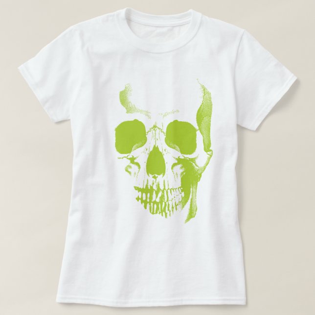 Camiseta Verde Skull Face (Frente do Design)