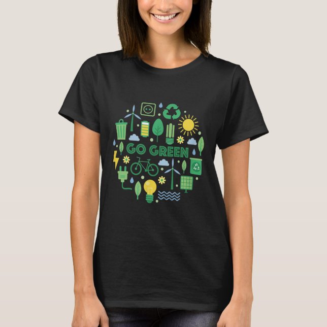 Camiseta Verde - Sustentabilidade, Proteção Climática, Env (Frente)