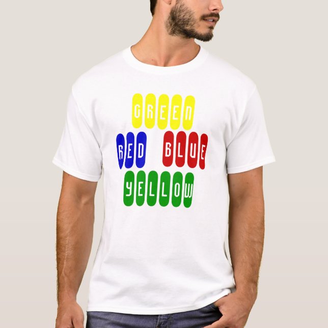 Camiseta VERDE, VERMELHO, AZUL, AMARELO, tshirt (Frente)