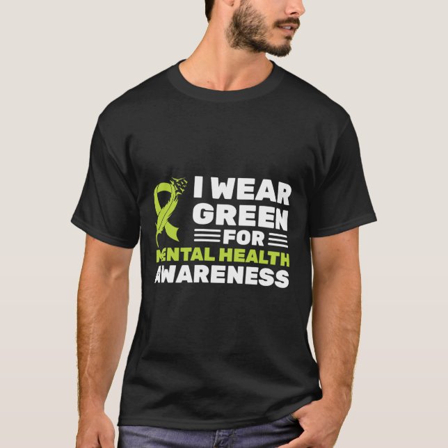 Camiseta Verde visto Para Sensibilização Para A Saúde Menta (Frente)