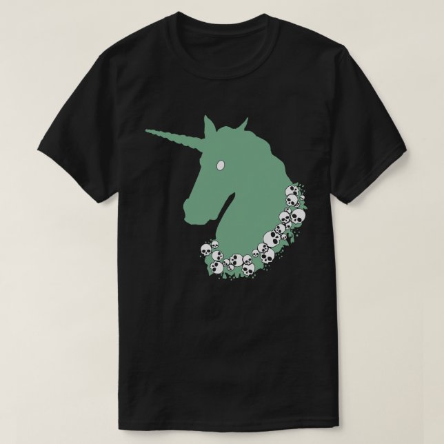 Camiseta Verde Zombie Unicórn (Frente do Design)