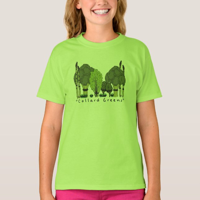 Camiseta Verdes do Collard do núcleo duro (Frente)