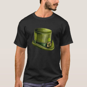 Camiseta Verdes Leprechauns Hat Cylinder Shamrock No Prato