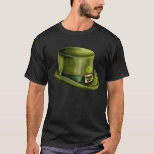 Camiseta Verdes Leprechauns Hat Cylinder Shamrock No Prato