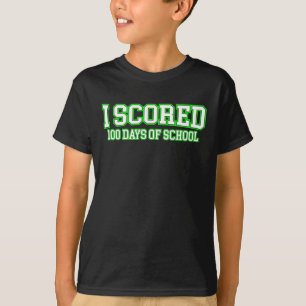 Camiseta Verdes Letras Universitárias Eu Marquei 100 Dias D