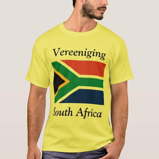 Camiseta Vereeniging, África do Sul com bandeira sul-africa (Frente)
