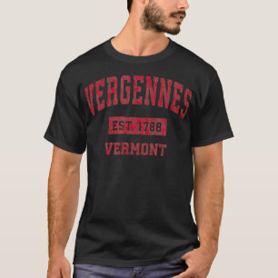 Camiseta Vergennes Vermont VT Vintage Sports Design Red Des