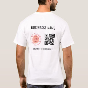 Camiseta Verificação de código QR e logotipo personalizado 