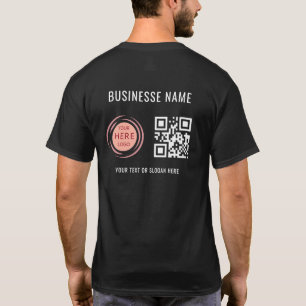 Camiseta Verificação de código QR e logotipo personalizado 