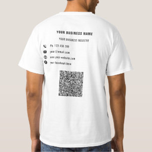 Camiseta Verificação de código QR e T-Shirt comercial de te