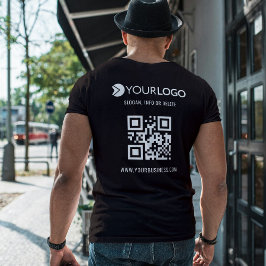 Camiseta Verificação de código QR Logotipo de empresa perso