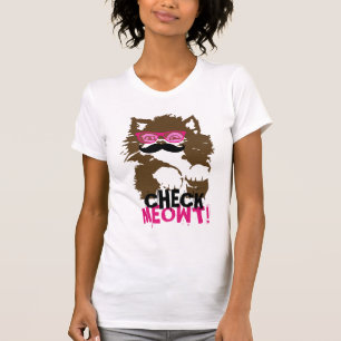 Camiseta Verificação engraçada Meowt dos óculos de sol 