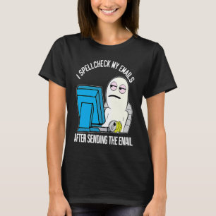 Camiseta Verificação Ortográfica Caráter de meme-mail do Es