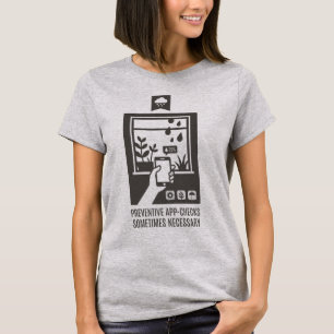 Camiseta Verificações Preventivas de Aplicativos de Clima D
