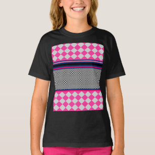Camiseta Verificar Design de Padrão Misto do Harlequin