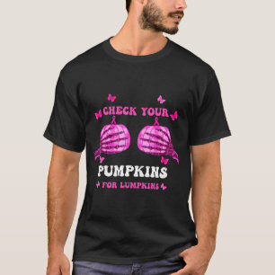 Camiseta Verifique as abóboras conscientização sobre câncer