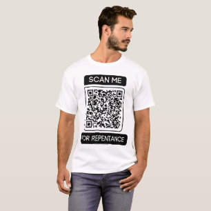 Camiseta Verifique-me se o código QR de arrependimento é un