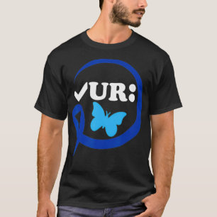 Camiseta Verifique seu Cancer Colon Engraçado Azul de Consc