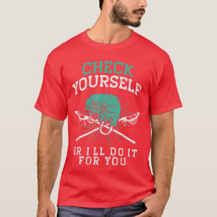Camiseta Verifique Seus Lacrosse Engraçado La Jogador Homen