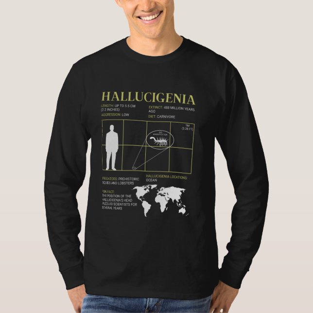 Camiseta Verme de Alienígena de Extinto Fóssil Hallucigenia (Frente)