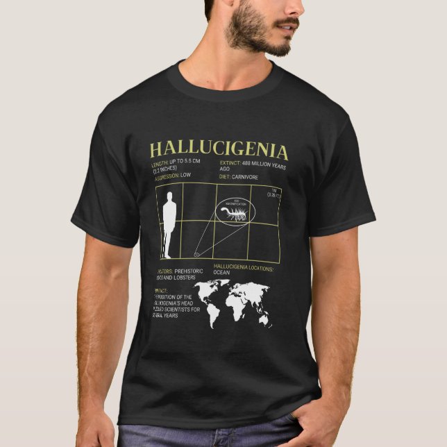 Camiseta Verme de Alienígena de Extinto Fóssil Hallucigenia (Frente)