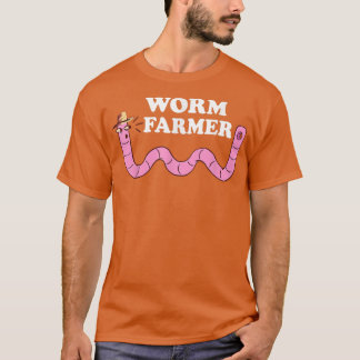Camiseta Verme Engraçado Agricultor Fazenda Wiggler Vermelh