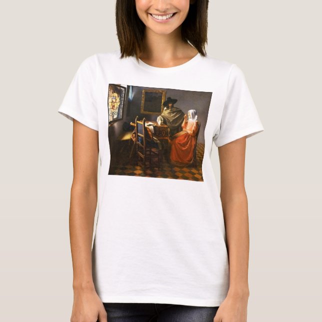 Camiseta Vermeer o vidro do vinho (Frente)