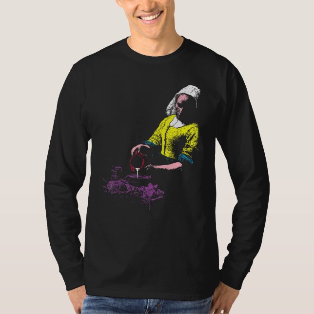 Camiseta Vermeer The Milkmaid Pop 80s Pop Minimal Baroque A (Frente)
