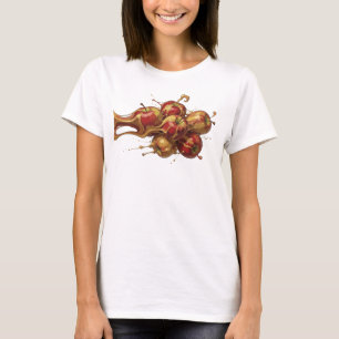 Camiseta Vermelha Abstrata de Maçã Impressionante