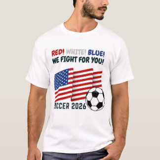 Camiseta Vermelha Branco Azul – Fã de Futebol EUA 