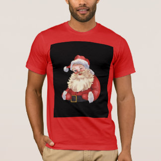 Camiseta vermelha com Natal de Papai Noel