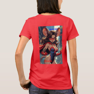 Camiseta vermelha da Mulher SuperMouse bk