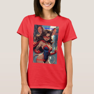 Camiseta vermelha da Mulher SuperMouse Poder Femin