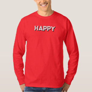 Camiseta vermelha de manga comprida para homens e