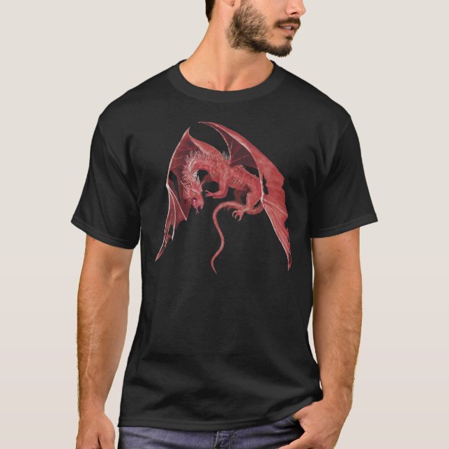 Camiseta vermelha de voo do dragão (Frente)