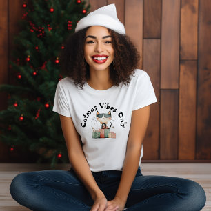 Camiseta vermelha do ano novo para gatos irônicos