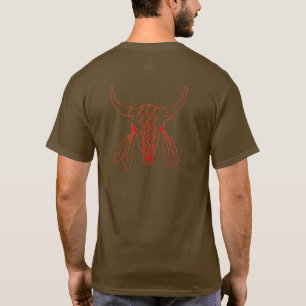 Camiseta vermelha-fantasma Dança Buffalo, linha ca