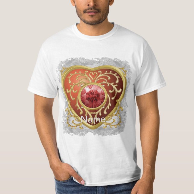 Camiseta vermelha Faux Jewel Fairy Heart shirt (Frente)